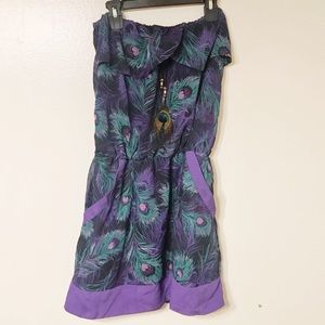 Peacock Strapless Dress